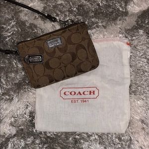 COACH Brown Wristlet.